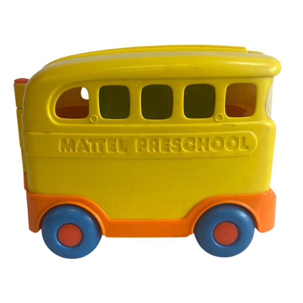 Vintage Mattel Preschool Yellow School Bus Toy Vehicle Car